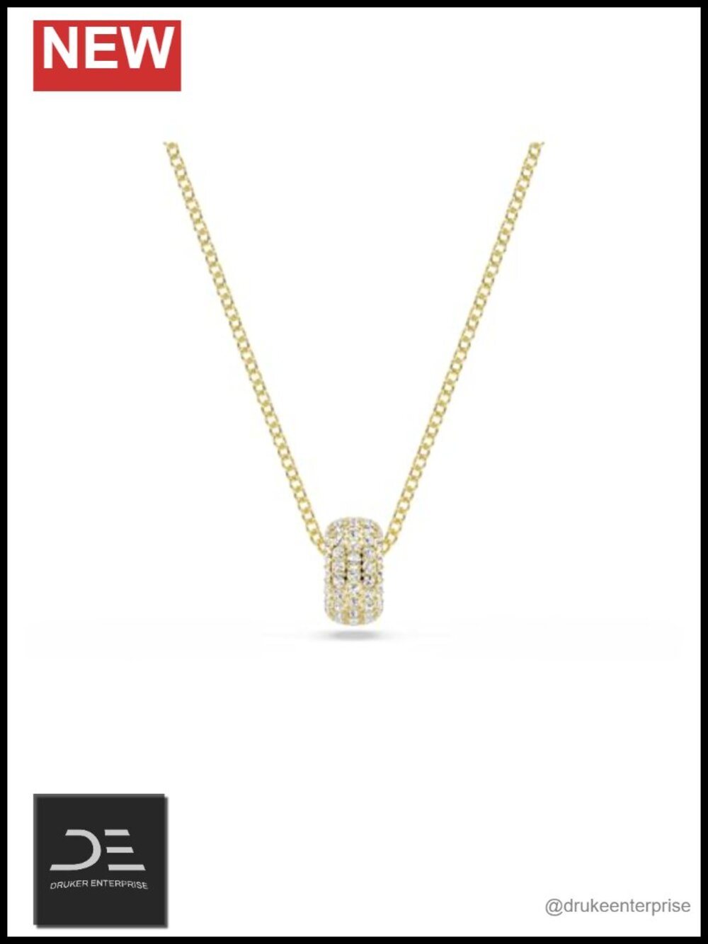 Swarovski Crystal Pendant Necklace Gold-Tone Lobster Clasp 16.9"